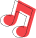 red-music-note